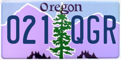 OR license plate 021QGR