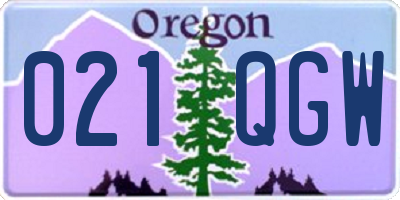 OR license plate 021QGW