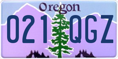 OR license plate 021QGZ