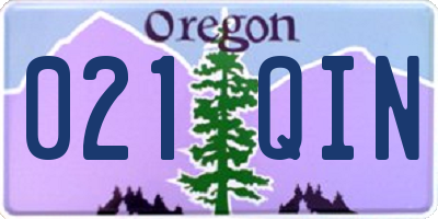 OR license plate 021QIN