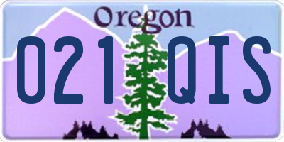 OR license plate 021QIS