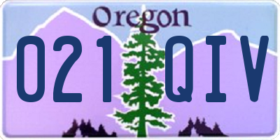 OR license plate 021QIV