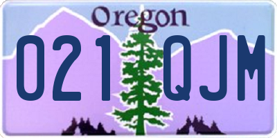 OR license plate 021QJM
