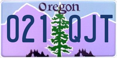 OR license plate 021QJT