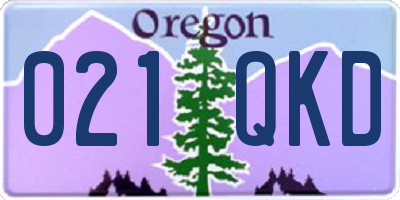 OR license plate 021QKD