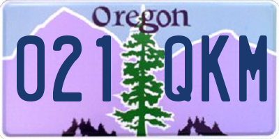 OR license plate 021QKM