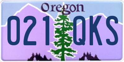 OR license plate 021QKS