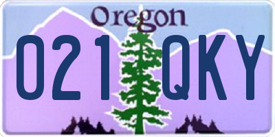 OR license plate 021QKY