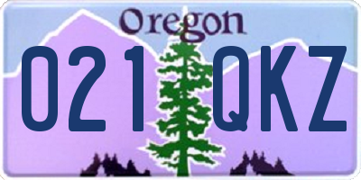 OR license plate 021QKZ