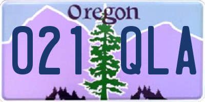 OR license plate 021QLA