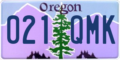 OR license plate 021QMK