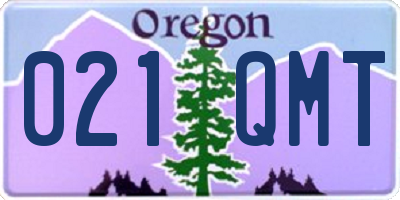 OR license plate 021QMT