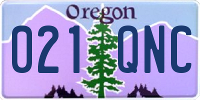 OR license plate 021QNC