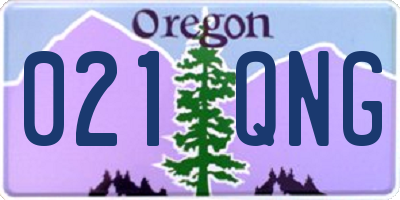 OR license plate 021QNG