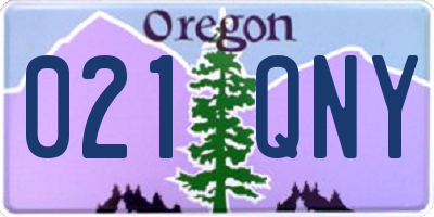 OR license plate 021QNY