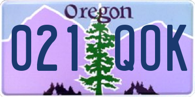 OR license plate 021QOK