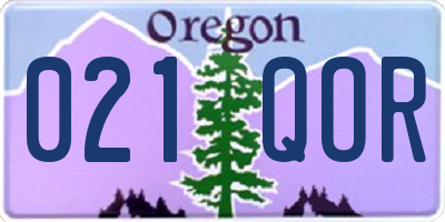 OR license plate 021QOR