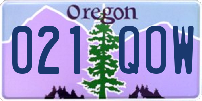 OR license plate 021QOW
