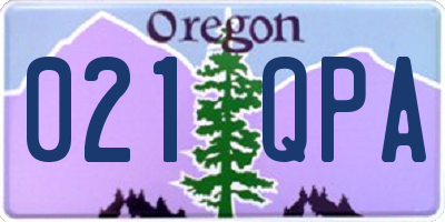 OR license plate 021QPA