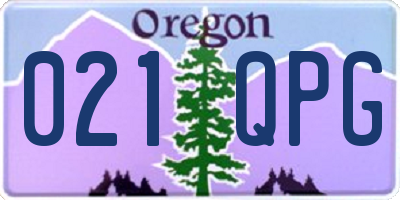 OR license plate 021QPG