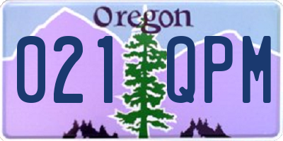 OR license plate 021QPM