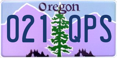 OR license plate 021QPS