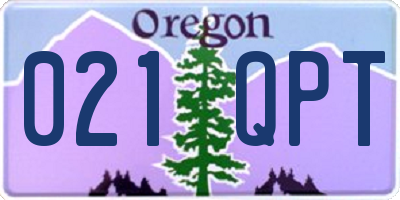OR license plate 021QPT