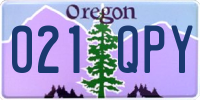 OR license plate 021QPY