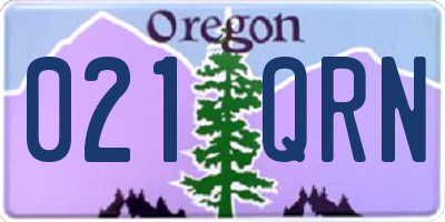 OR license plate 021QRN