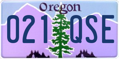 OR license plate 021QSE