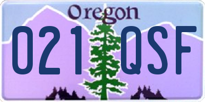 OR license plate 021QSF