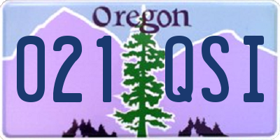 OR license plate 021QSI