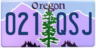 OR license plate 021QSJ