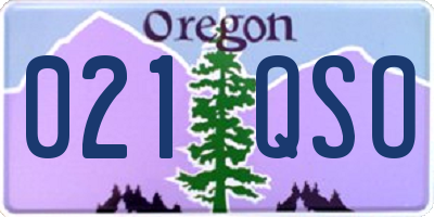 OR license plate 021QSO