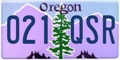 OR license plate 021QSR