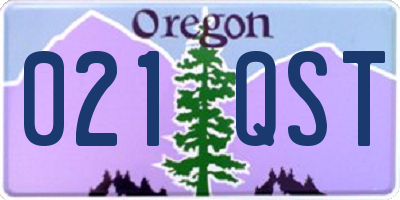 OR license plate 021QST