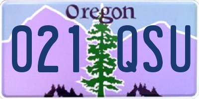 OR license plate 021QSU
