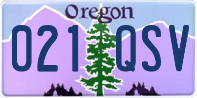 OR license plate 021QSV