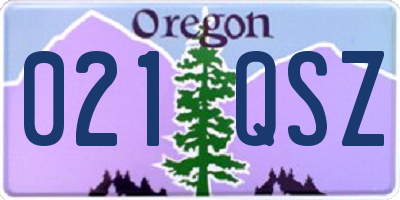 OR license plate 021QSZ