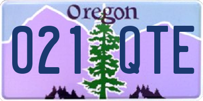 OR license plate 021QTE