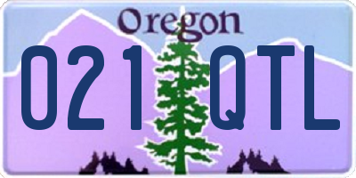 OR license plate 021QTL
