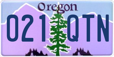 OR license plate 021QTN