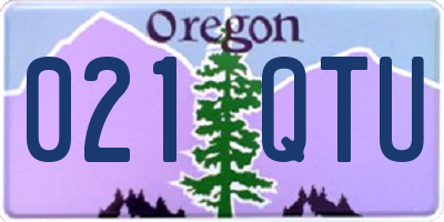 OR license plate 021QTU