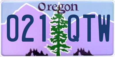 OR license plate 021QTW