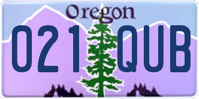 OR license plate 021QUB