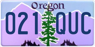 OR license plate 021QUC