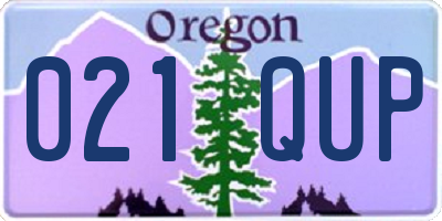 OR license plate 021QUP