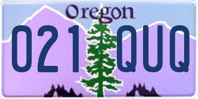 OR license plate 021QUQ