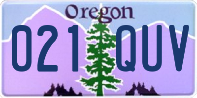 OR license plate 021QUV