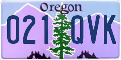 OR license plate 021QVK